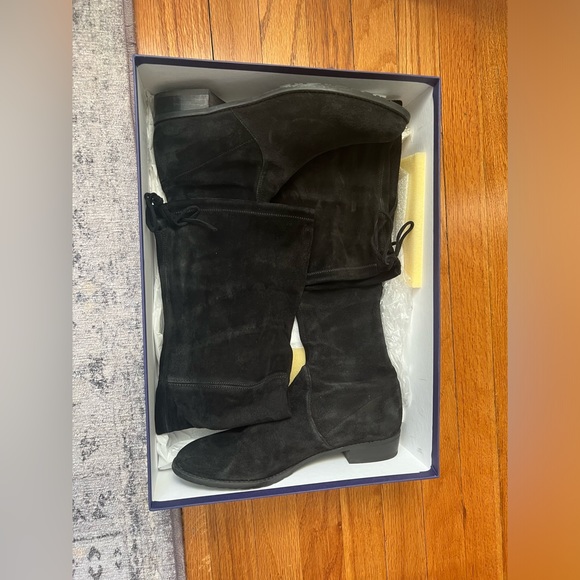 Stuart Weitzman Lowland Boots 8.5 Black Suede - Picture 2 of 16